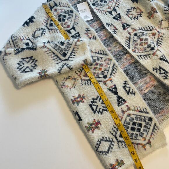 Kamana NEW Southwest Frost Open Cardigan Womens Large Fuzzy Soft Aztec Sweater - Picture 9 of 9